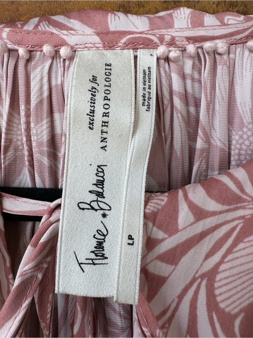 Anthropologie Florence Balducci Femme Collared Blouse Pink Size Petite Large - Picture 5 of 6